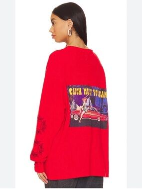 BOYS LIE
Graphic Red Oversized Long Sleeve Thermal Tee with Back Print